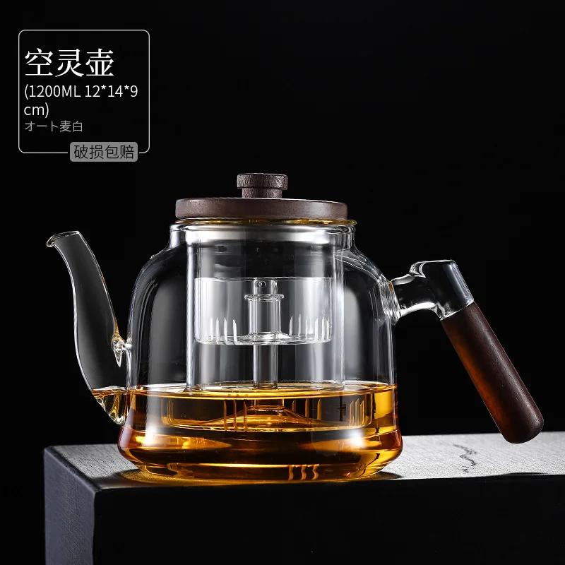 Заварочный чайник из грецкого ореха Заварочный чайник из грецкого ореха Новая бытовая заварочная машина Электрическая керамическая плита Заварочный чайник из боросиликатного стекла для здоровья