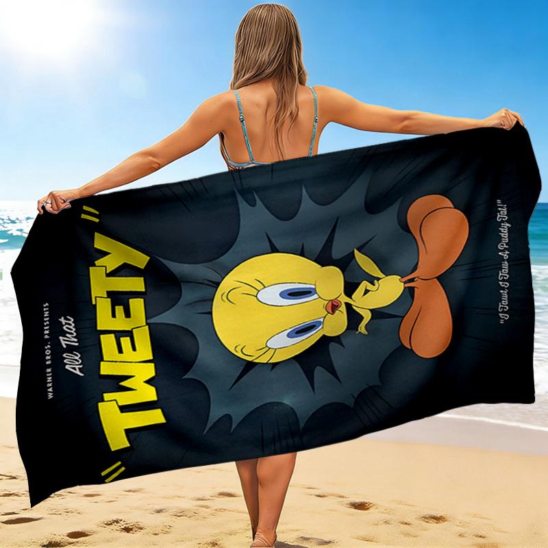 1Pc All Tweety Beach Towel, Quick Dry, Multi-Use for Beach Pool Gym Yoga Home Travel, Christmas, Halloween, Xmas Gift M929297