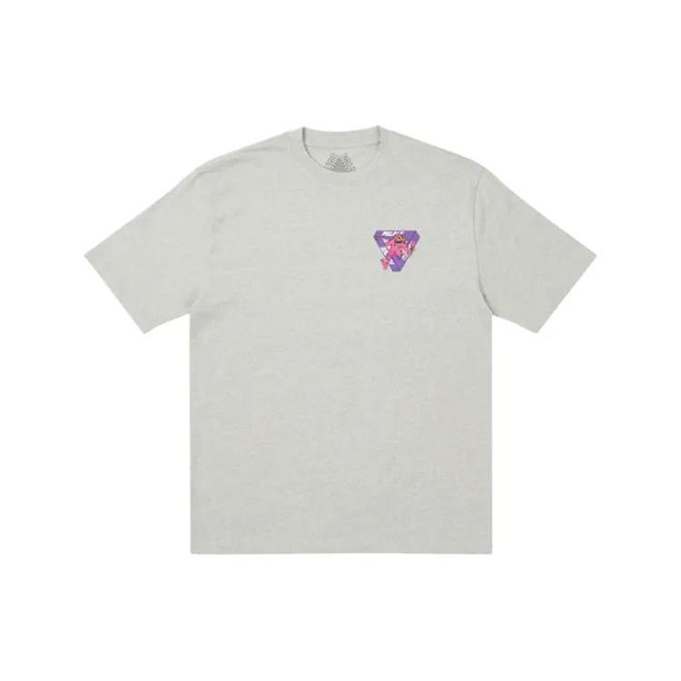 PALACE x M-Zone Crossover Small Tri-Ferg Pattern Cartoon Short Sleeve Unisex Gray P20TS088
