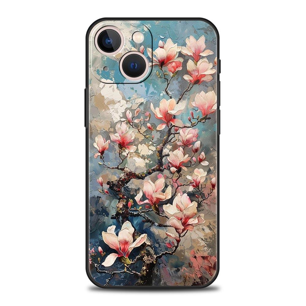 Claude Monet Garden Paint Art Phone Case For iPhone 17 16 15 Pro Max 11 12 13 14 7 8 Plus SE 2020 X XR XS Cover Soft Black