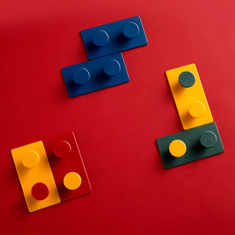 4 цвета Креативный настенный крючок Держатель для вилок Крючки в форме строительных блоков Многофункциональные крючки Крючки для задней стороны двери гостиной Настенное украшение