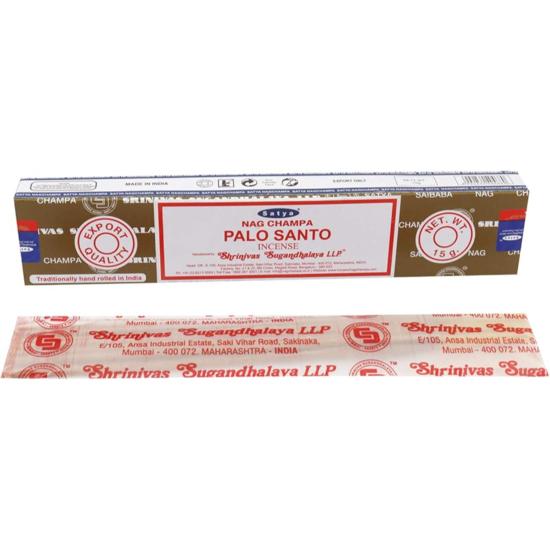 Satya Nag Champa Palo Santo Incense Sticks Agarbatti 180 Grams Box | 12 Packs of 15 Grams Each In a Box | Export Quality