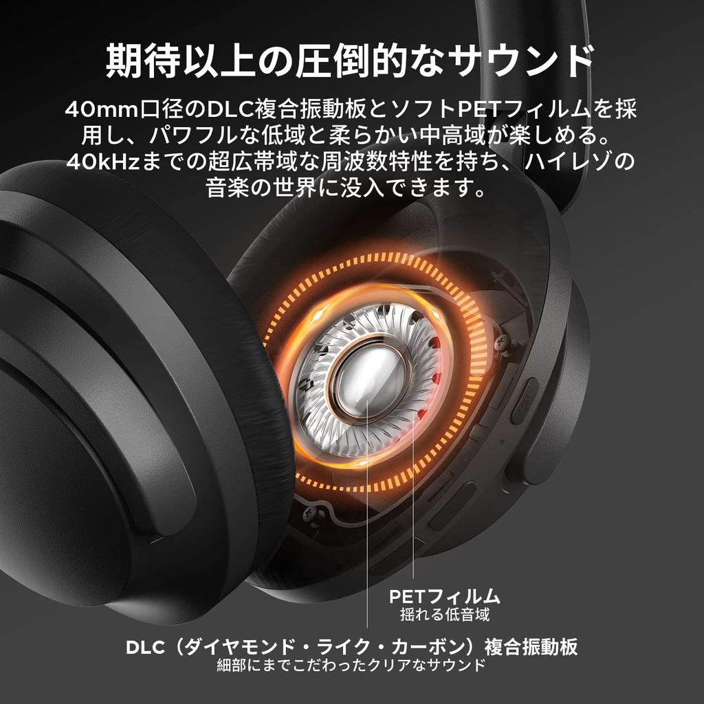 Беспроводные наушники 1MORE LDAC с высоким разрешением, активный шум, 70 часов музыки, захват окружающего звука, 5 Bluetooth, специальное приложение, совместимое с SonoFlow,