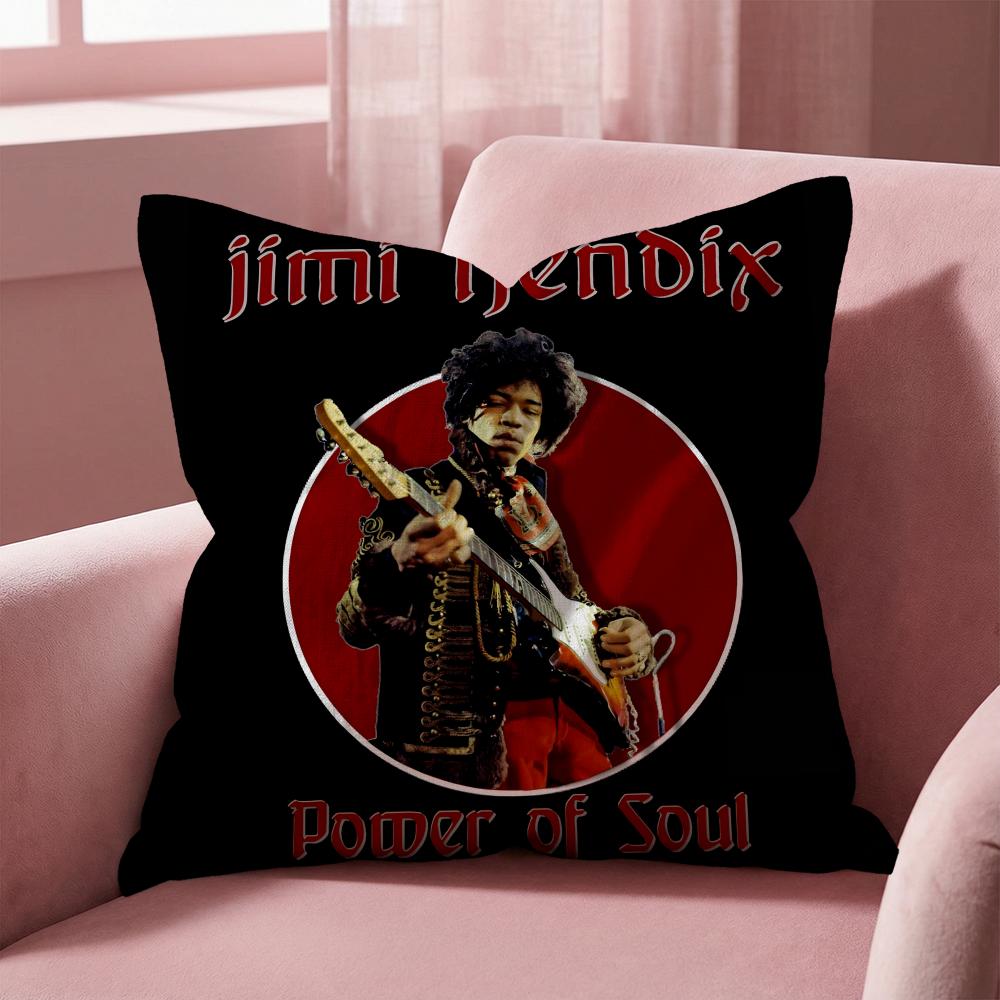 Чехол на подушку SingerJ-Jimi H-Hendrix, Универсальный чехол для подушки для дома и автомобиля - Двусторонний, Мягкий и прочный для ежедневного использования