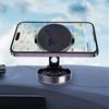 Car Phone Holder Circular Foldable Magnetic Suction GPS Stand Adjustable Height Positioning Rotating Bracket with Metal Sheet