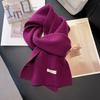 Winter Women Scarf Warm 100% Wool Knitted Shawls Casual Brand Neckerchief Cashmere Shawl Wrap Fashion Red Students Scarves