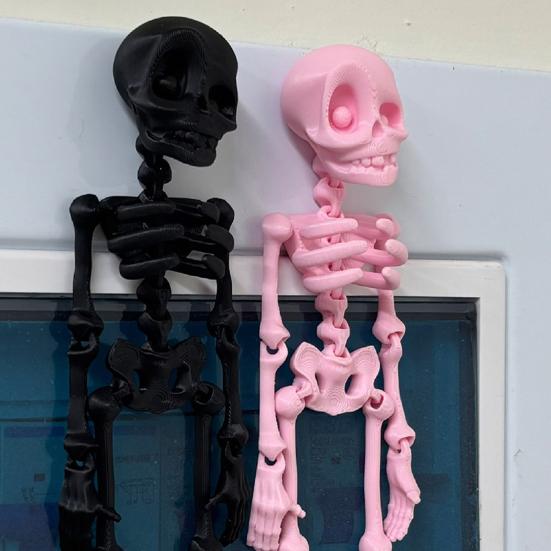 2/5Pcs 3D Printed Skeleton Refrigerator Magnet Halloween Poseable Skeleton Figurine