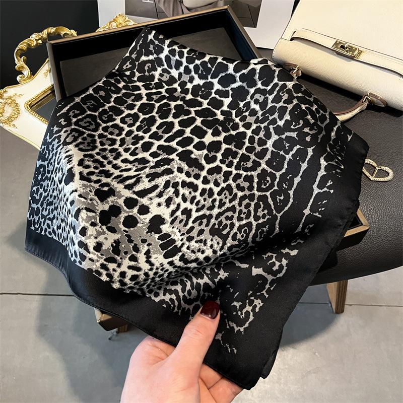 Luxury Silk Feeling Square Scarf Women Print Satin Neckerchief Spring Hair Band Foulard Bandana Echarpe Tie Shawl Wraps
