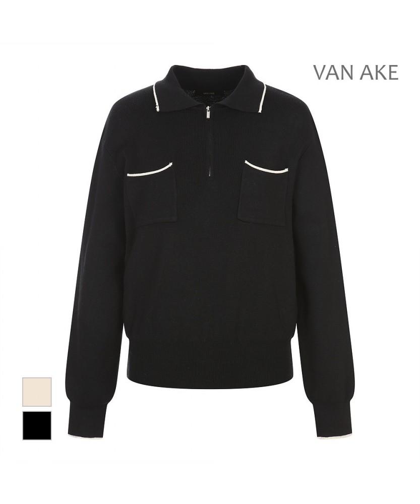 VANAKE Zip-Up Collar Design Knit_Vb42Ktq403Z