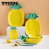 Creative Fruit Plate Pineapple Ceramic Dessert Plate Dish Set Household Lovely Personalized Dinner Plate Salad Dessert Plate