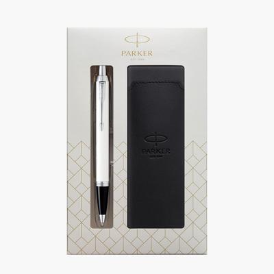 Шариковая ручка PARKER IM White CT, средний стержень, на масляной основе, с пеналом, подарочный набор, Официальный импорт, 1975650 V1d