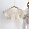 Cape Lace Fake Collar Hollow Out Wraps Blouse Shoulders Fake Collar Cloak Korean Style Crochet Flower Scarves Scarf Accessories
