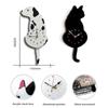 Cute Wagging Tail Cat Dog Design Wall Clock Kids Bedroom Wall Decoration Unique Gift Creative Cartoon Mute DIY Wall Clocks