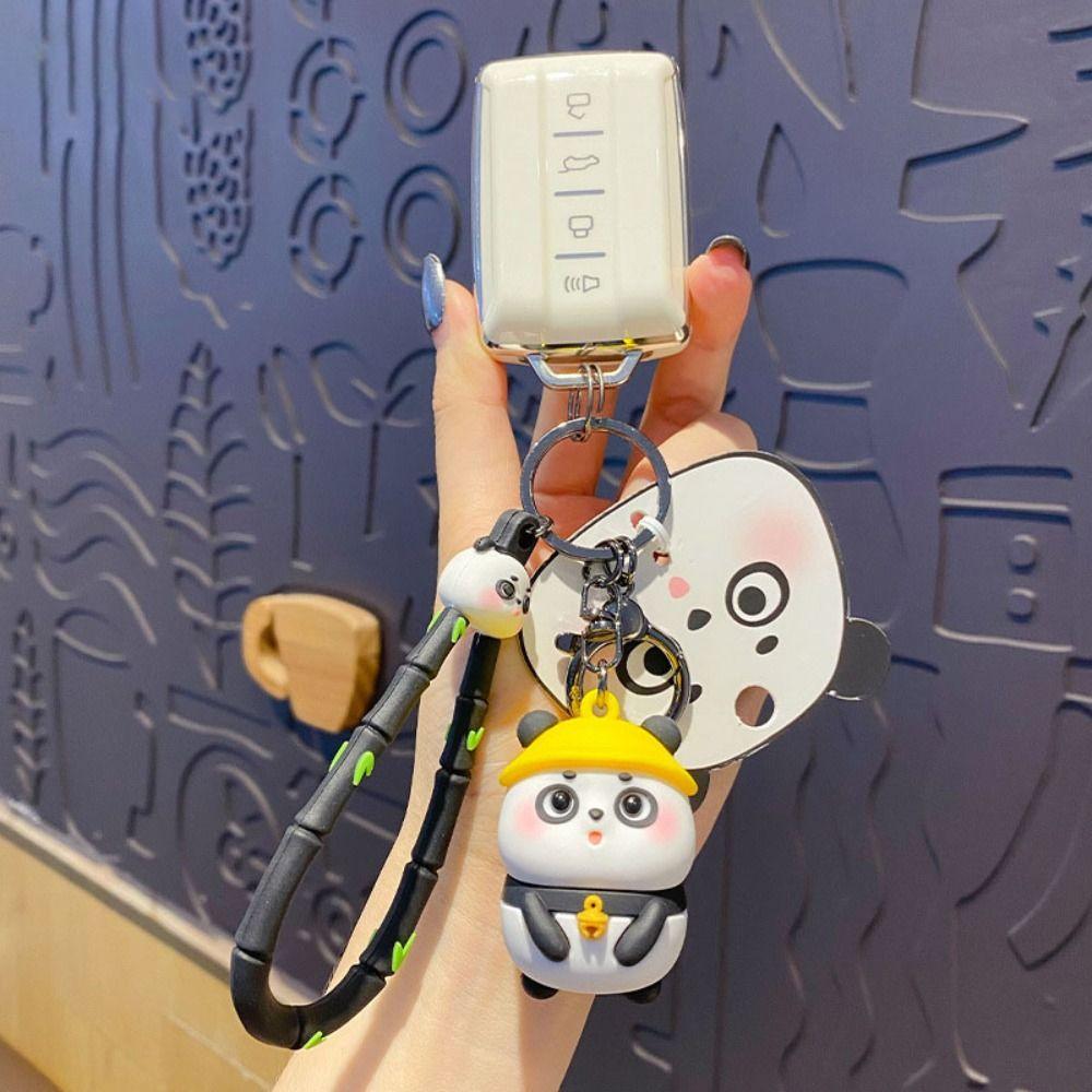 Аниме Панда Автомобильный Брелок Мультяшный Подвеска для Сумки Мини Кукла Панда Брелок Девочка