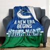 Name Custom Vancouver Canucks logo Print Flannel Blanket High Quality Warm Comfortable Cover for All Seasons Perfect for Gifts Home Decor