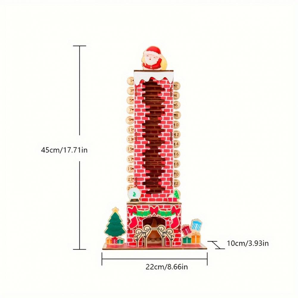 2026 Santa Advent Calendar Easy Install Ornaments Christmas Countdown Calendar with Santas Coming Down Stairs Holiday Decor