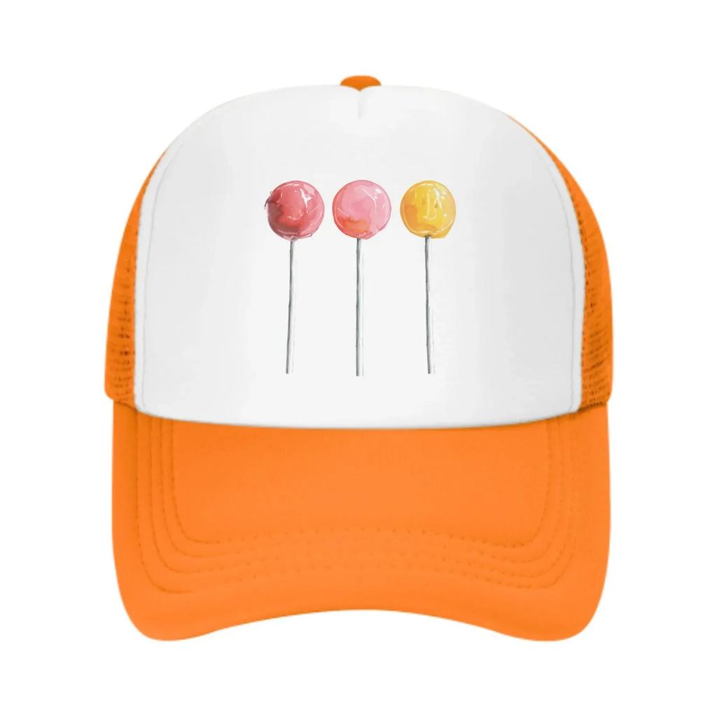 Three Lollipop Baseball Caps Fashion Trucker Hat Unisex Mesh Caps for Women Unisex Outdoor Leisure Travel Neutral Sunshade