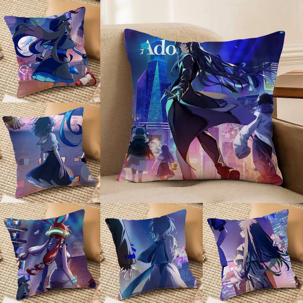 Virtual Singer A-Ados Pillowcase Invisible Zipper Silky Sofa Cushion Cover