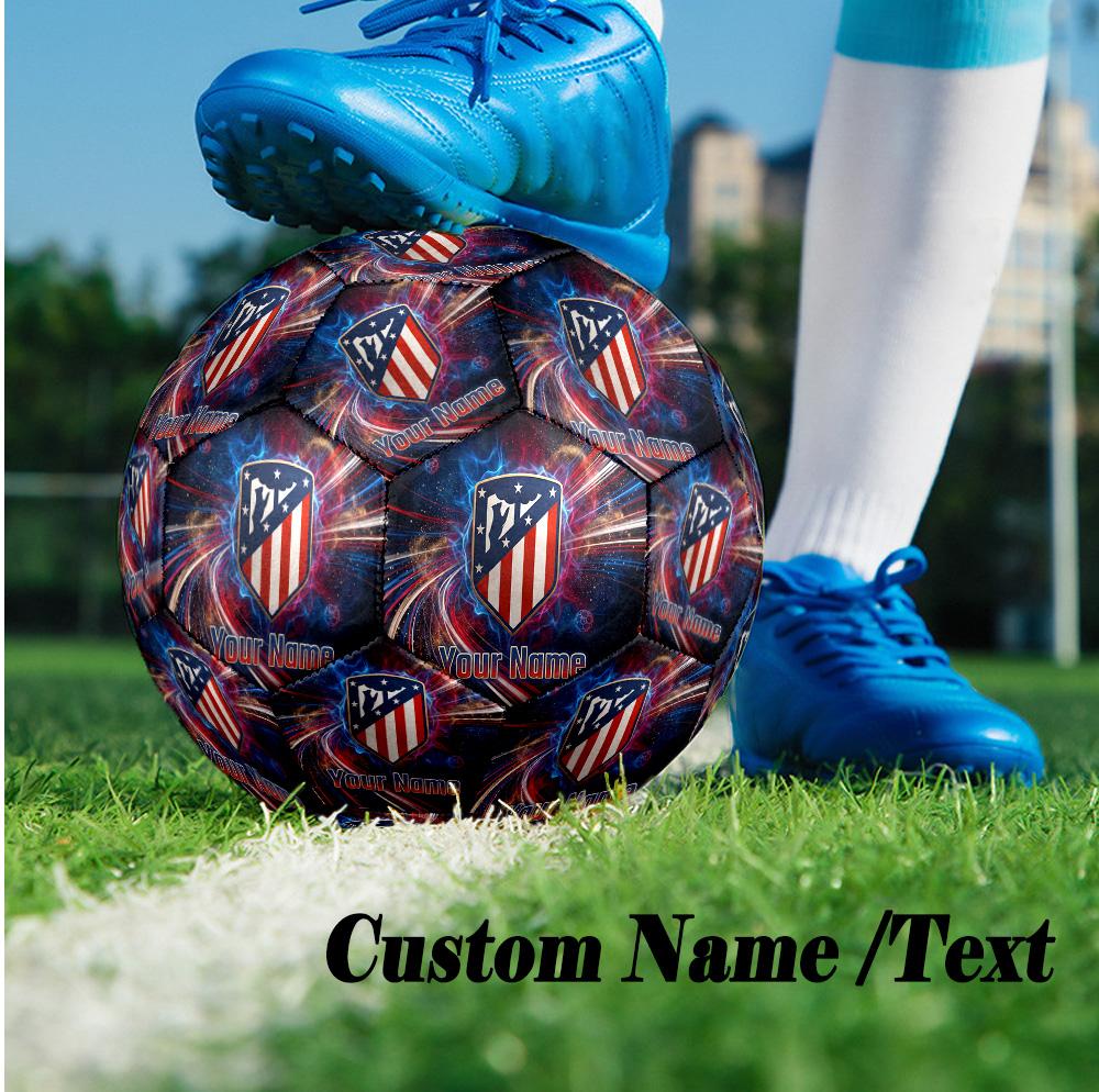 Size 5 Football Custom Name Text, Outdoor Training Soccer BallAtletico Madrid