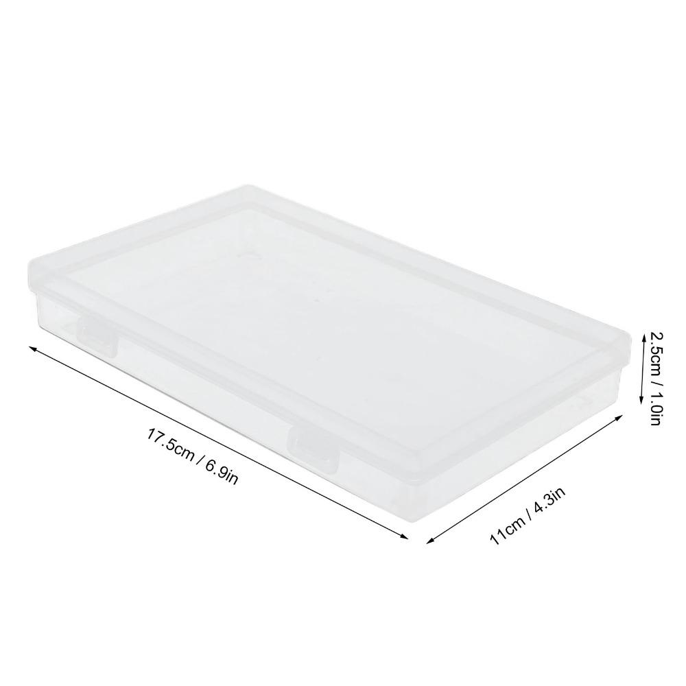 4pcs Flap Lid Transparent Plastic Box Transparent Multipurpose Storage Box  Office Supplies
