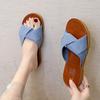 Cool Slippers Women's Outer Wear Korean Version 2020 Summer One-word Drag Flat Cross Women's Slippers Fashion Women's Shoes