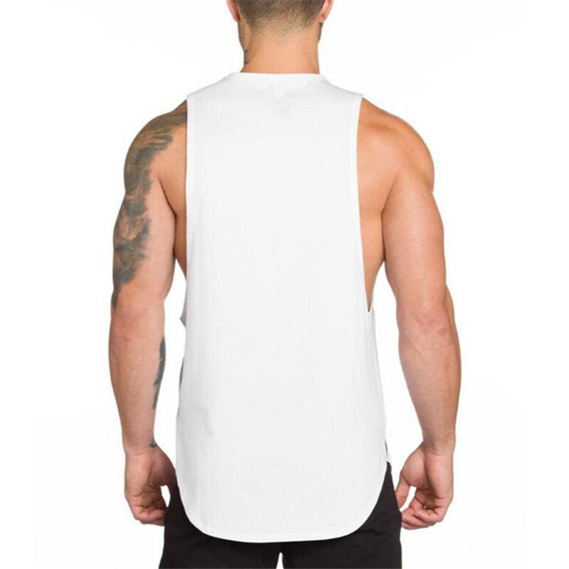 Do The Work Mens O-Neck Pure Cotton Printed Bodybuilding Equipment Fitness Summer Gym Sports Fashion Breathable Cool Tank Top