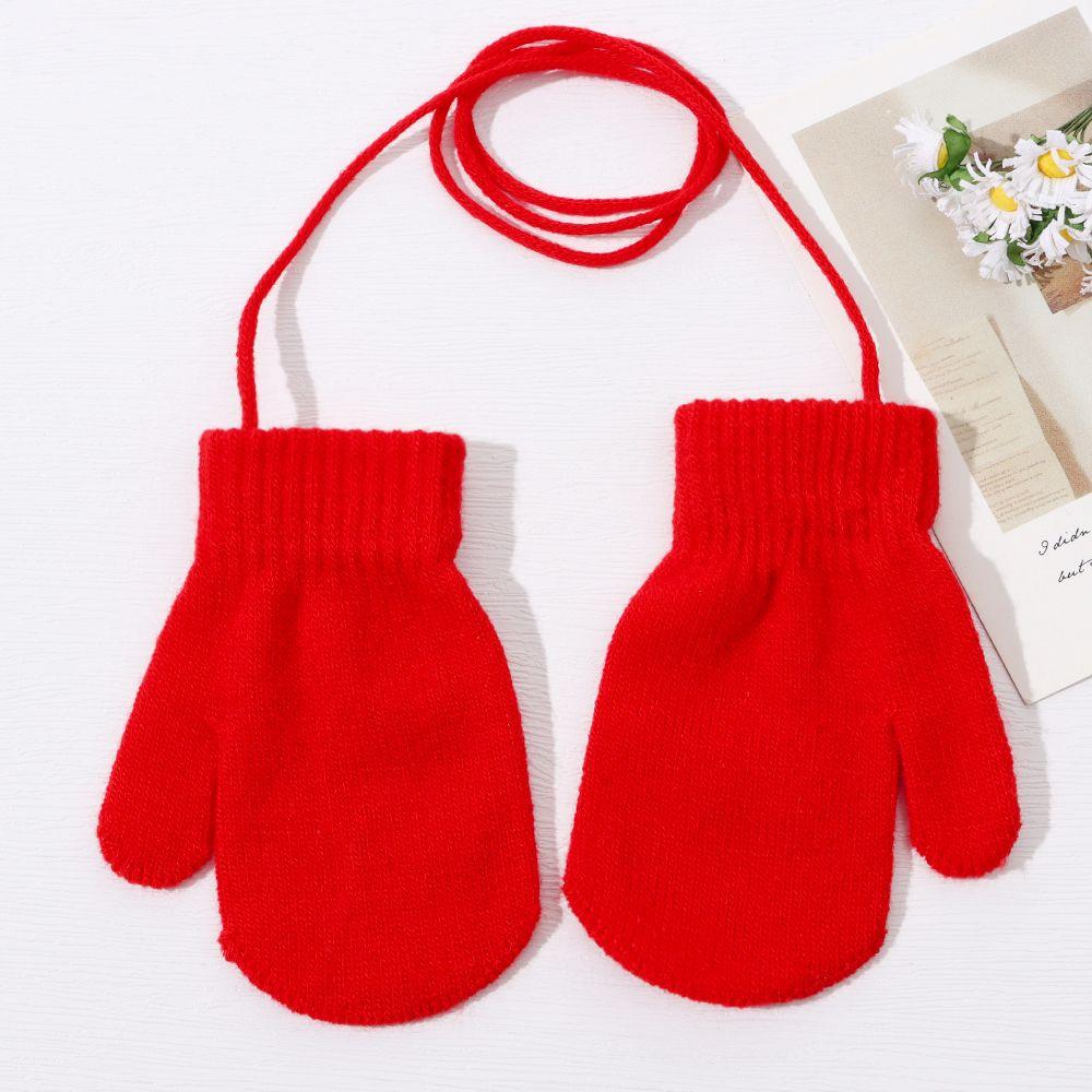 1-4 Years Anti-lost Baby Boys Girls Kids Gloves Thick Warm Sports Gloves Knitted Mittens