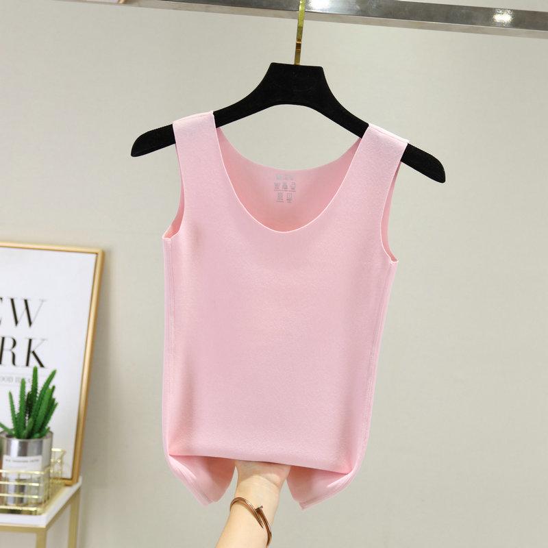 Женский облегающий двусторонний флисовый жилет с бесшовной хлопковой низкой - теплая осенне-зимняя согревающая майка