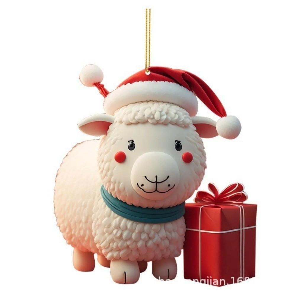 1 Set Cute Goat Christmas Ornament Hanging Car Hanging Ornament Car Interior