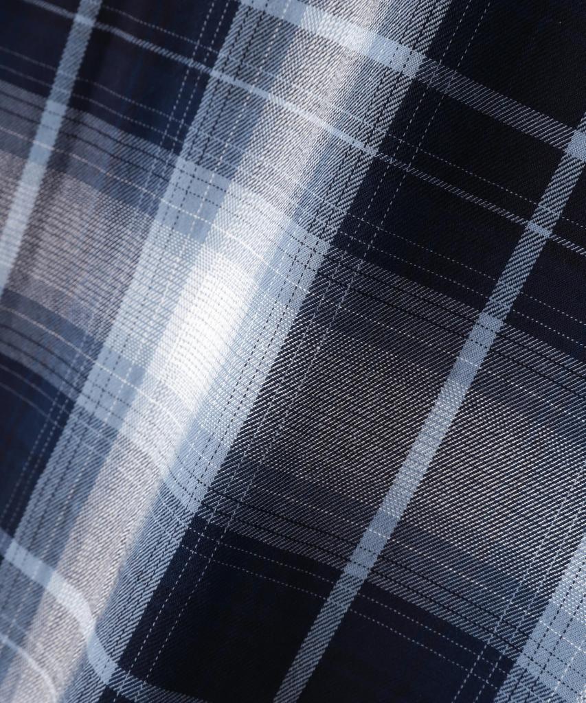 AVIREX OMBRE CHECK SHIRT NYC Long Sleeve Ombre Check New York Size M Shirt, City, Men's, (110), Blue, 783-5120007