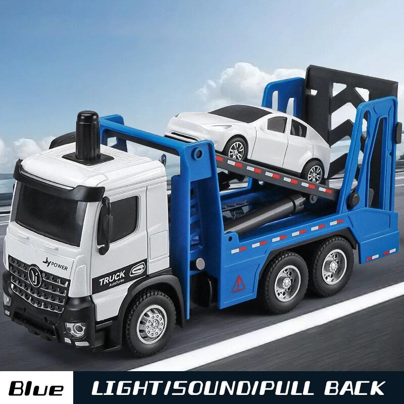 1/50 Pneumatic Lift Truck Alloy Car Model Diecast Car Sound Light Car Lovers Collection Kids Birthday Gift Metal Boys Toys