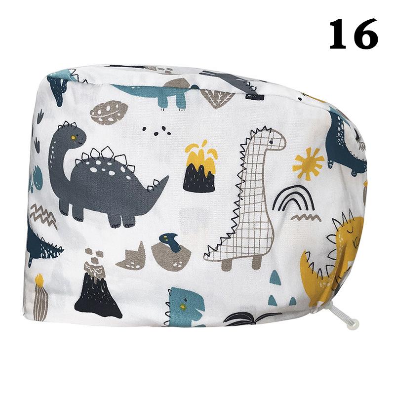 Регулируемая кепка унисекс для медсестры, шляпа для стоматолога, многофункциональная рабочая кепка с мультяшным принтом, модная