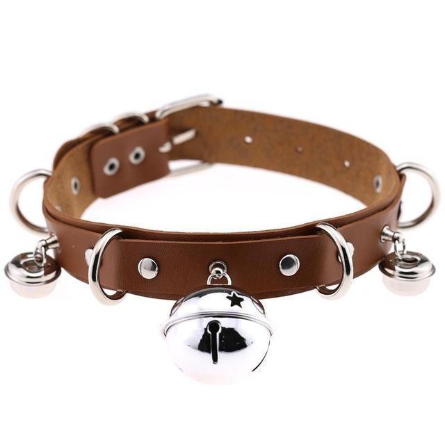 Pleather Cat Bell Collar Kitten Play Leather Collars & Leashes