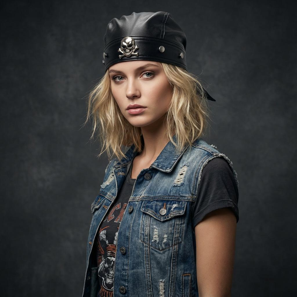 Кожаный чехол с заклепками Ремешок для головы Кепка Кепка Harley Кепка Железнодорожника Пиратская кепка Кепка PU Baotou