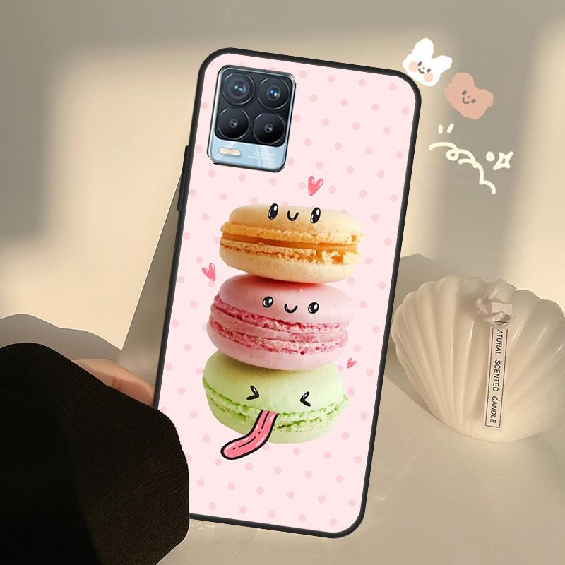 Macarons Cake Dessert Case For Realme C71 C63 C61 C55 C51 C53 C25 C65 C67 C75 11 12 13 14 15 Pro Plus GT6 GT7 Pro