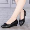 Office Shoes Women Wedges Heels Patent Leather Black Shoes Work Ladies Shoes