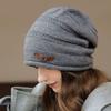 Yousheng Knitted Hat Rolled-Edge Pile Shape Velvet Lining Women Hat Windproof Ear Protection Knitted Headgear