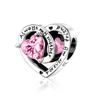 S925 Silver DIY Heart Shaped Bead Jewelry Accessories Fashion Birthday Gift For Girls Love Gemstone Beading Craft Supplies