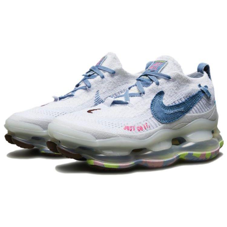 Nike Air Max Scorpion Flyknit Just Do It Women Sneakers White Blue-Whisper FJ7736-141