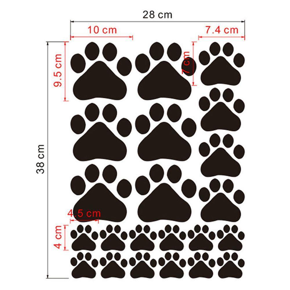 22Pcs/set Children's Room Removable Vinyl Wall Stickers Cat Dog Paws Home Mural Refrigerator Decal