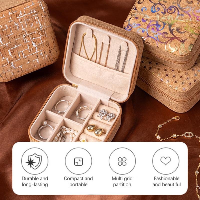 Ретро-шкатулка для украшений для женщин, ожерелье, кольцо, серьги, органайзер, держатель, дорожный портативный квадратный кейс для хранения украшений на молнии