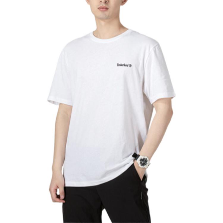 Timberland Однотонная спортивная повседневная футболка с круглым вырезом и коротким рукавом для мужчин, белые A5PGZ-100