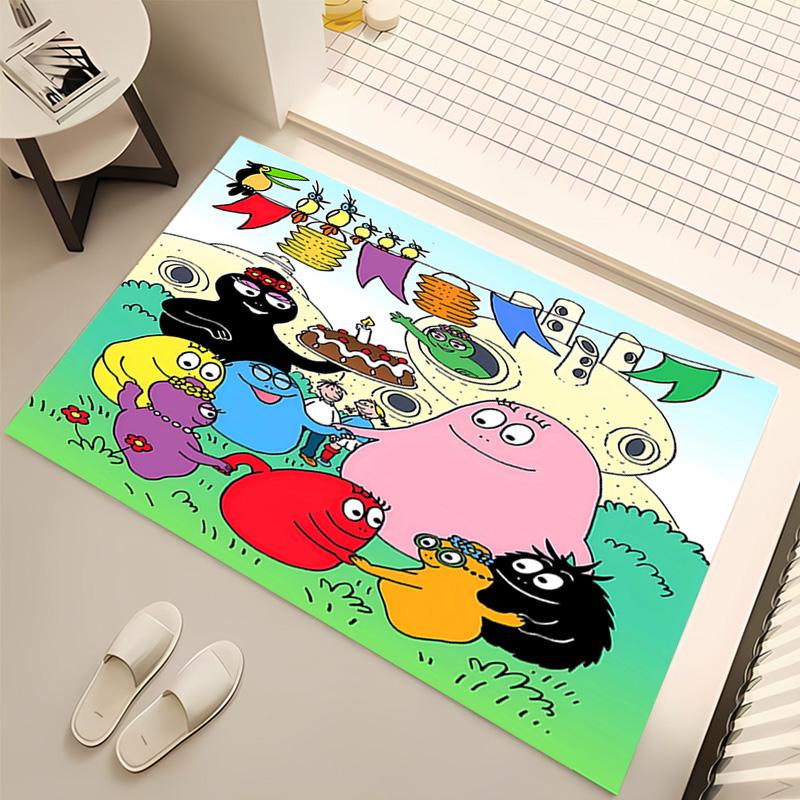 1pc Barbapapa1 Print Area Rug - Soft, Washable Non-Slip Indoor Mat, Living Room, Home Office Decorative Rug,Office Decorative