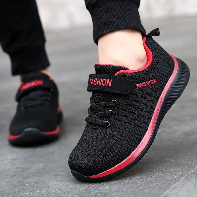 Осенние сетчатые кроссовки для бега для детей Легкие дышащие уличные кроссовки для мальчиков и девочек Спортивная обувь