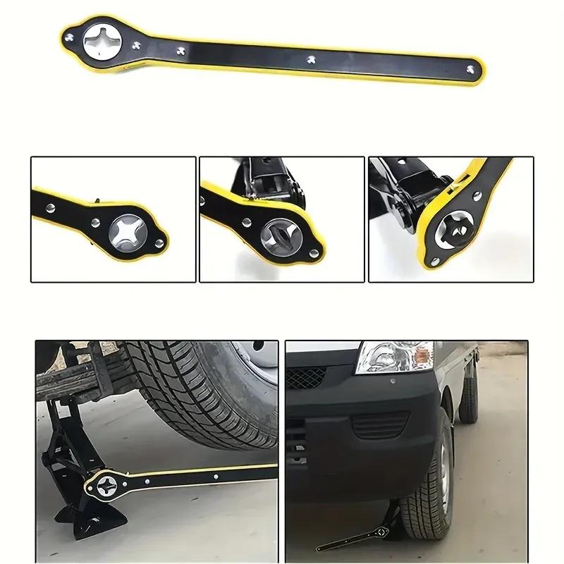 Universal Car Lug Wrench 360DegreeSwivel Tire Wheel Ratchet Wrench Repair Tool Easy Fix for Your Vehicles Wheels