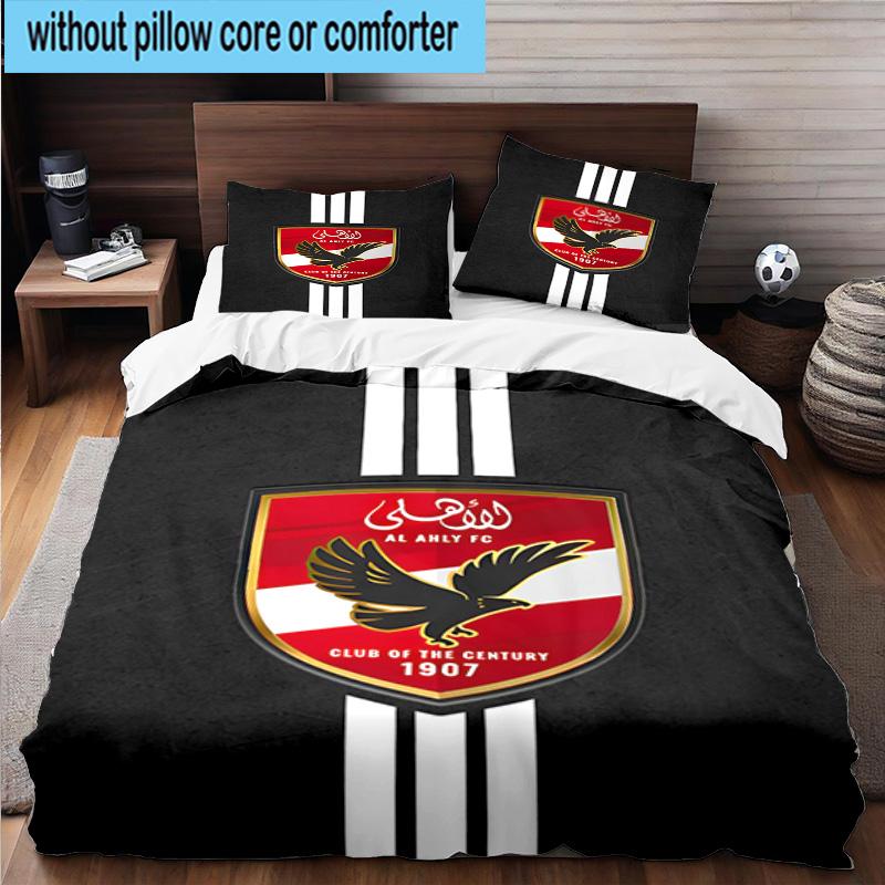 3pcs Al Ahly FC Printed Bedding Set Duvet Cover Closure Includes 1 Duvet Cover & 2 Pillowcases Bedding Sets Home Decor Gifts