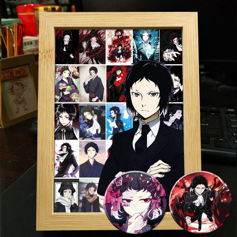 Рамка для фото в стиле аниме Bungo Stray Dogs: Дазай Осаму, Рюносуке Акутагава, Накахара Чуя - готовый стенд для фотоколлажа в подарок