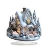Christmas Acrylic Desktop Ornament Flat Snowy Cabin Ornament with Base Christmas Village