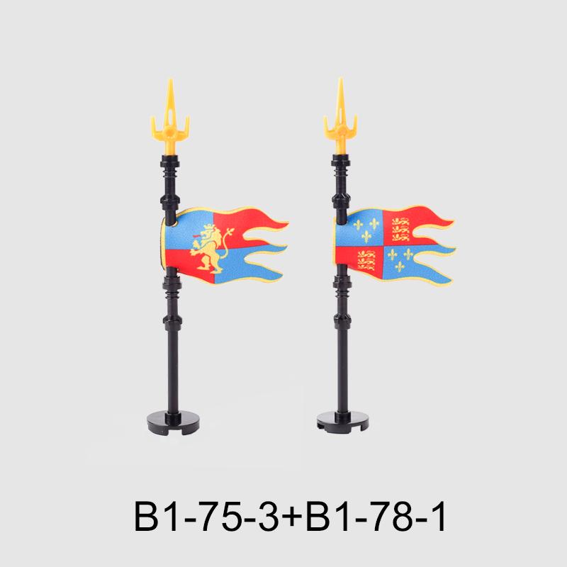 Средневековые военные флаги, серия «Военный замок», рыцарь, солдат, воин, аксессуары, строительные блоки, Древний Священный Рим, кирпичики, игрушки, подарки.