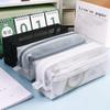 Double Layer Transparent Pencil Case Large Capacity Stationery Storage Bag  Students